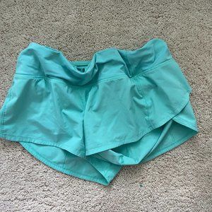 Teal lululemon speed up shorts